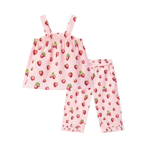 Milkbarn Ruffle Tank And Pant Set In Red