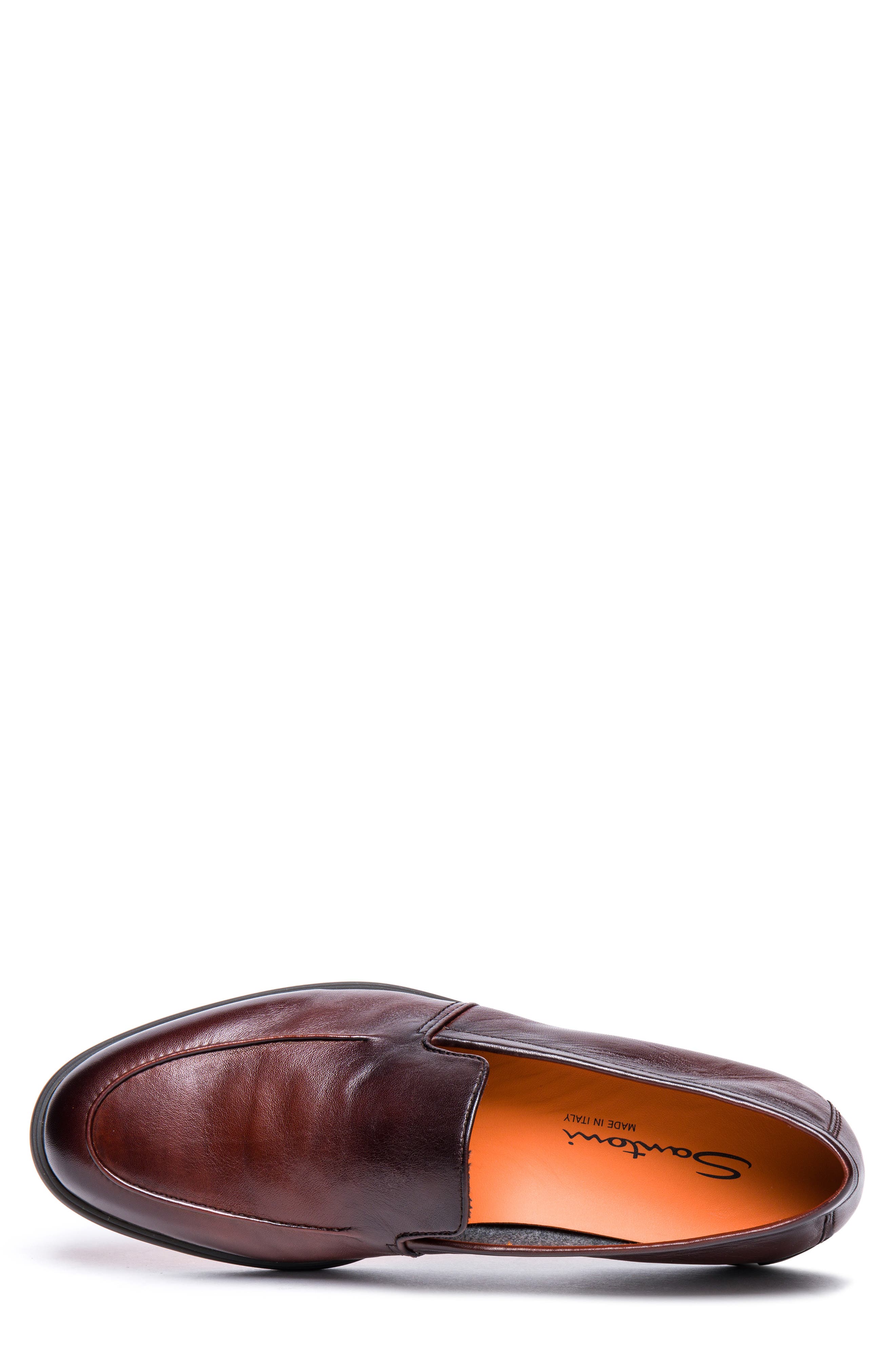 Santoni Malibu Loafer, Alternate, color, Dark Brown Leather
