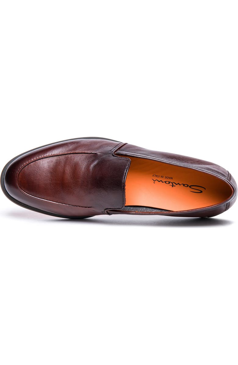 Santoni Malibu Loafer, Alternate, color, Dark Brown Leather
