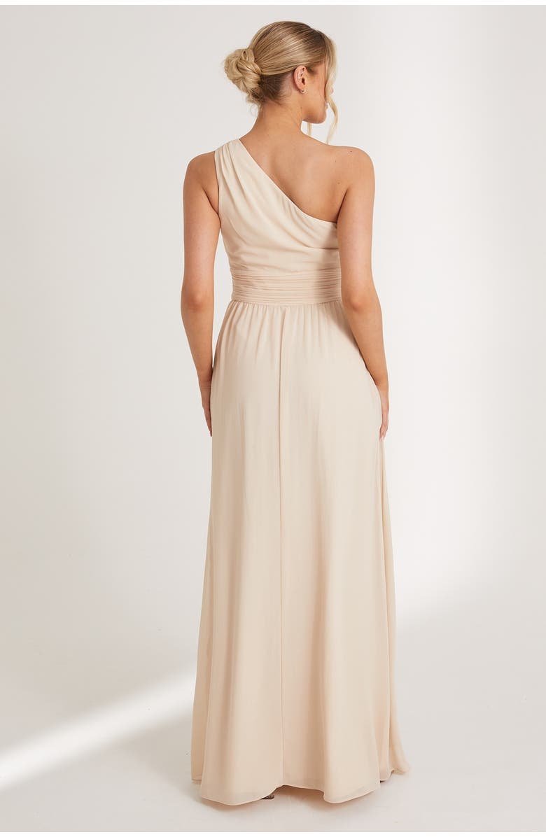 Six Stories One Shoulder Chiffon Bridesmaid Dress, Alternate, color, Cream