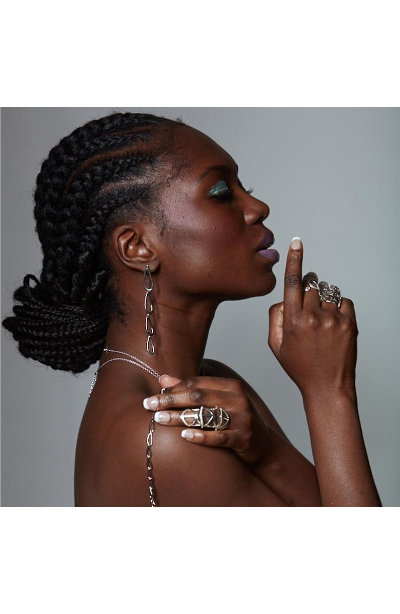 Lucy Quartermaine Large Petal Drop Earrings, Alternate, color, Sterling Silver