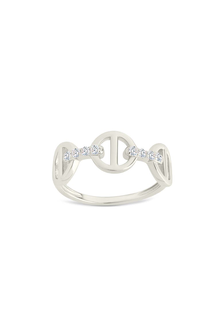 Felicia Cubic Zirconia Chain Ring, Main, color, SILVER