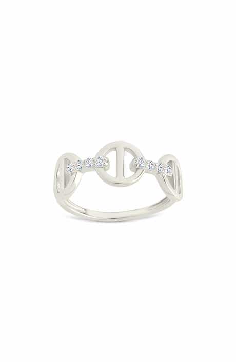 Sterling Forever Felicia Cubic Zirconia Chain Ring