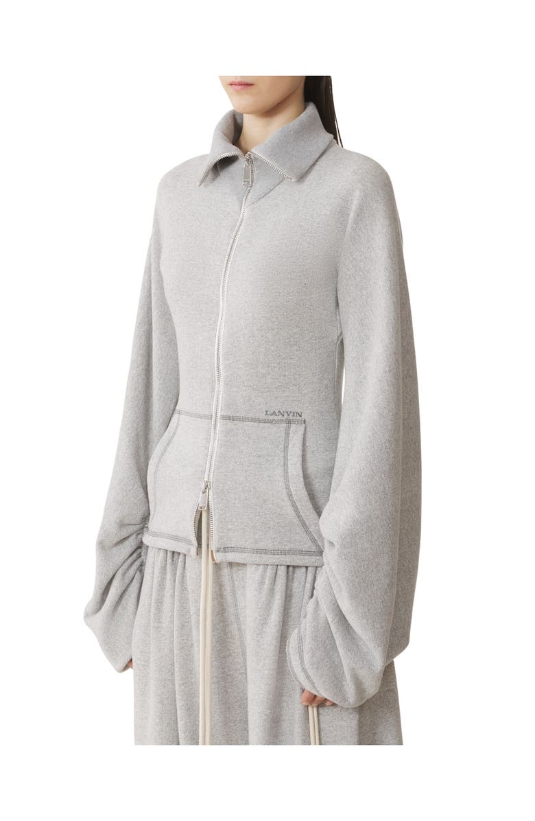 Lanvin Cotton Jersey Jacket, Alternate, color, Heather Grey