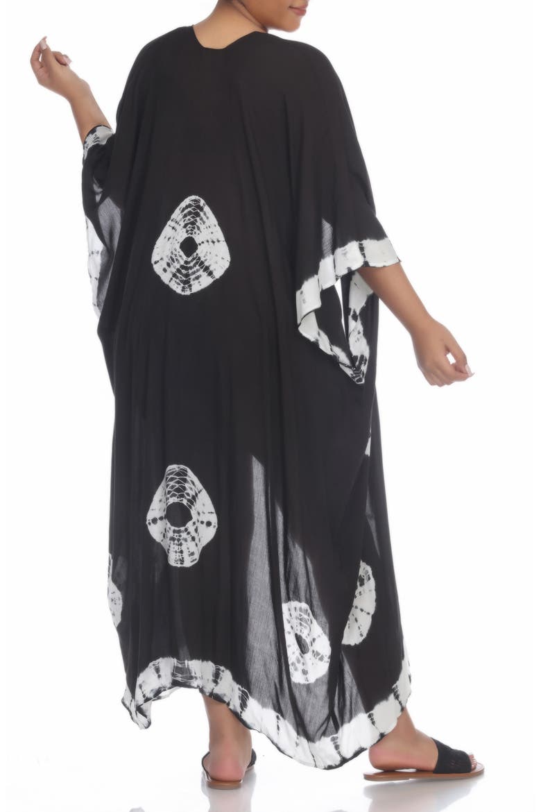 Tie Dye Cover-Up Kaftan, Alternate, color, BLACK TD