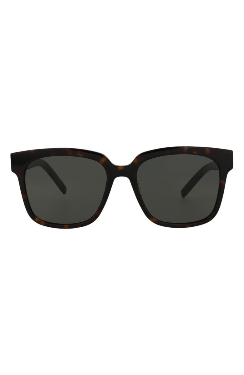 Saint Laurent 54mm Best Square Sunglasses, Main, color, Havana Havana Grey