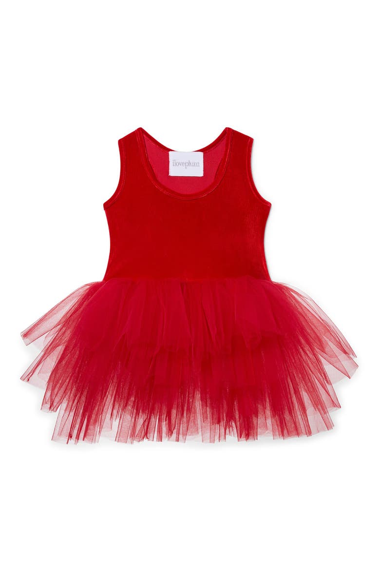 Velvet & Tulle Tutu Dress, Main, color, RED VELVET