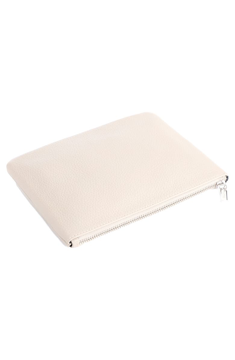 ROYCE New York Leather Zip Travel Pouch, Alternate, color, Taupe