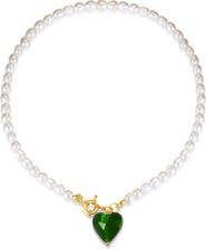 Classicharms Esmée Glaze Heart Pendant Baroque Pearl Necklace