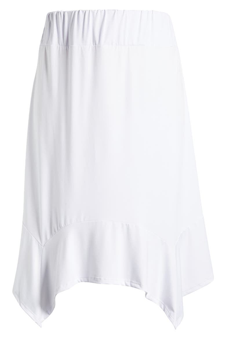 Handkerchief Hem Jersey Midi Skirt, Alternate, color, WHITE