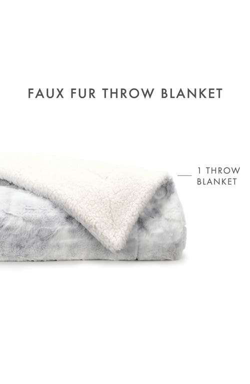 Ienjoy Home Faux Fur Throw Blanket In Light Gray