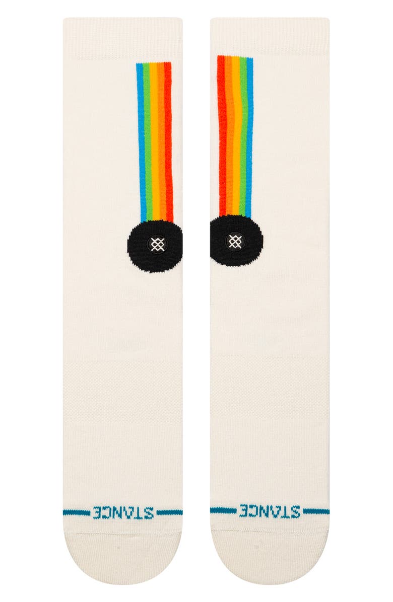 Stance Aperture Crew Socks, Main, color, White