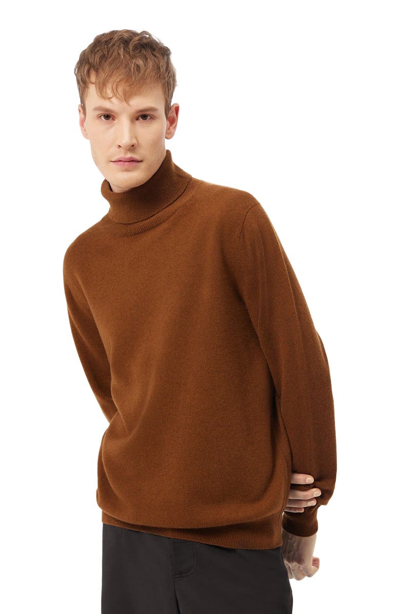 GOBI Mongolian Cashmere Cashmere Turtle Neck Sweater, Alternate, color, Chipmunk