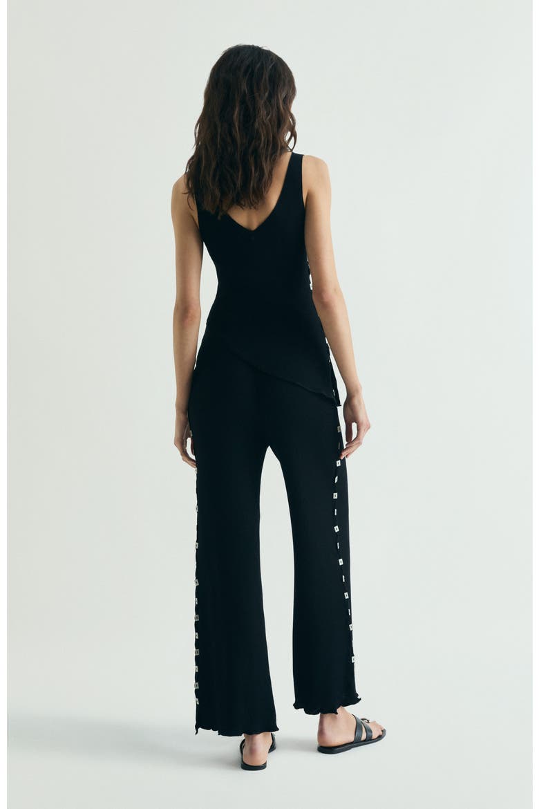Buttons Knit Pant, Alternate, color, Black