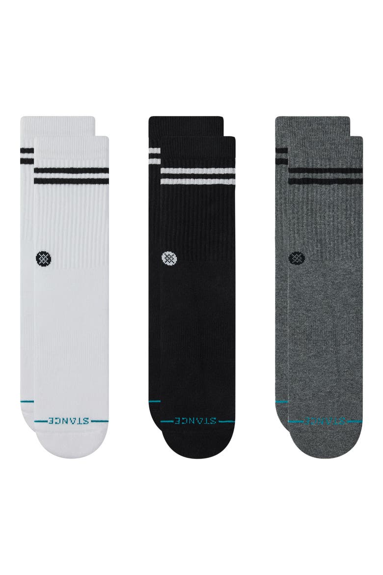 Core 3-Pack Cotton Blend Crew Socks, Main, color, BLACK MULTI