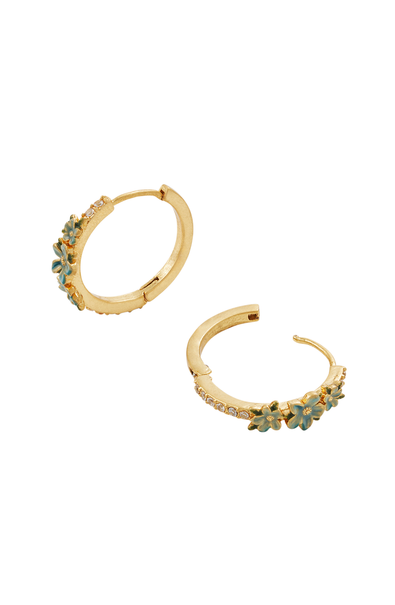 Fable England Floral Wreath Hoop Earrings, Alternate, color, Gold