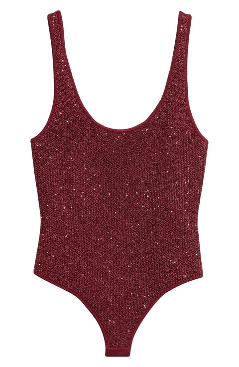 Sheila Scoop Neck Sequin Bodysuit