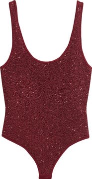 Toccin Sheila Scoop Neck Sequin Bodysuit