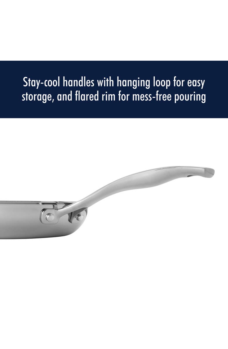 HENCKELS CUTLERY Clad H3 Two-Piece Ceramic Frying Pan & Lid, Alternate, color, Silver