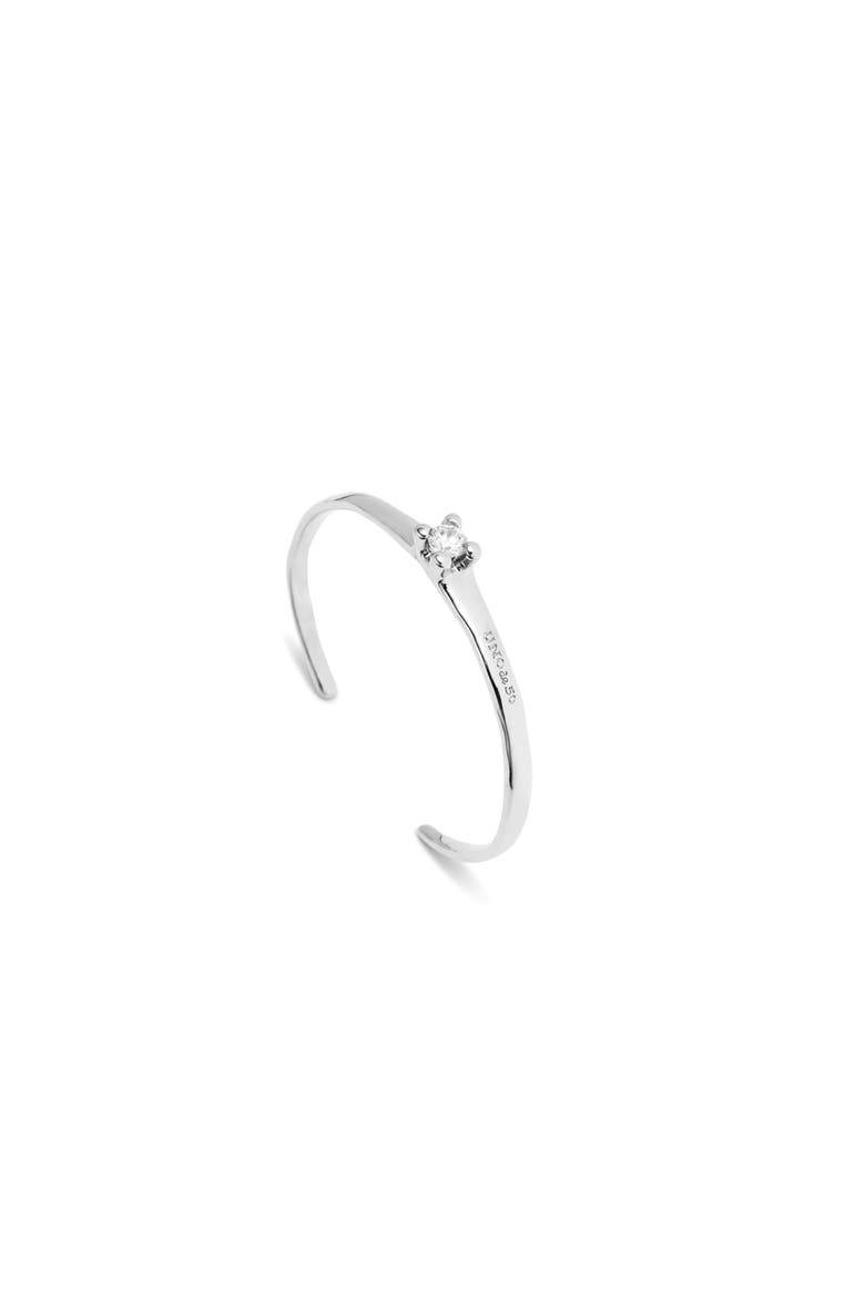 Blue Zirconia Cuff Bracelet, Alternate, color, Silver
