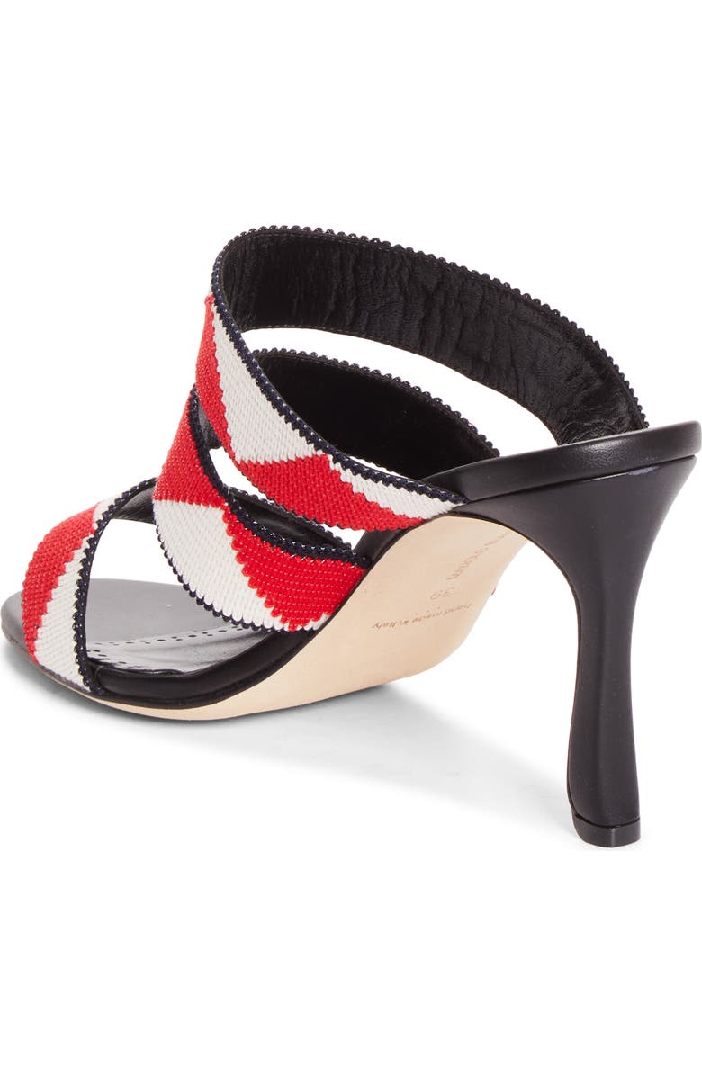 Manolo Blahnik Capro Slide Sandal, Alternate, color, Black/ Red/ White
