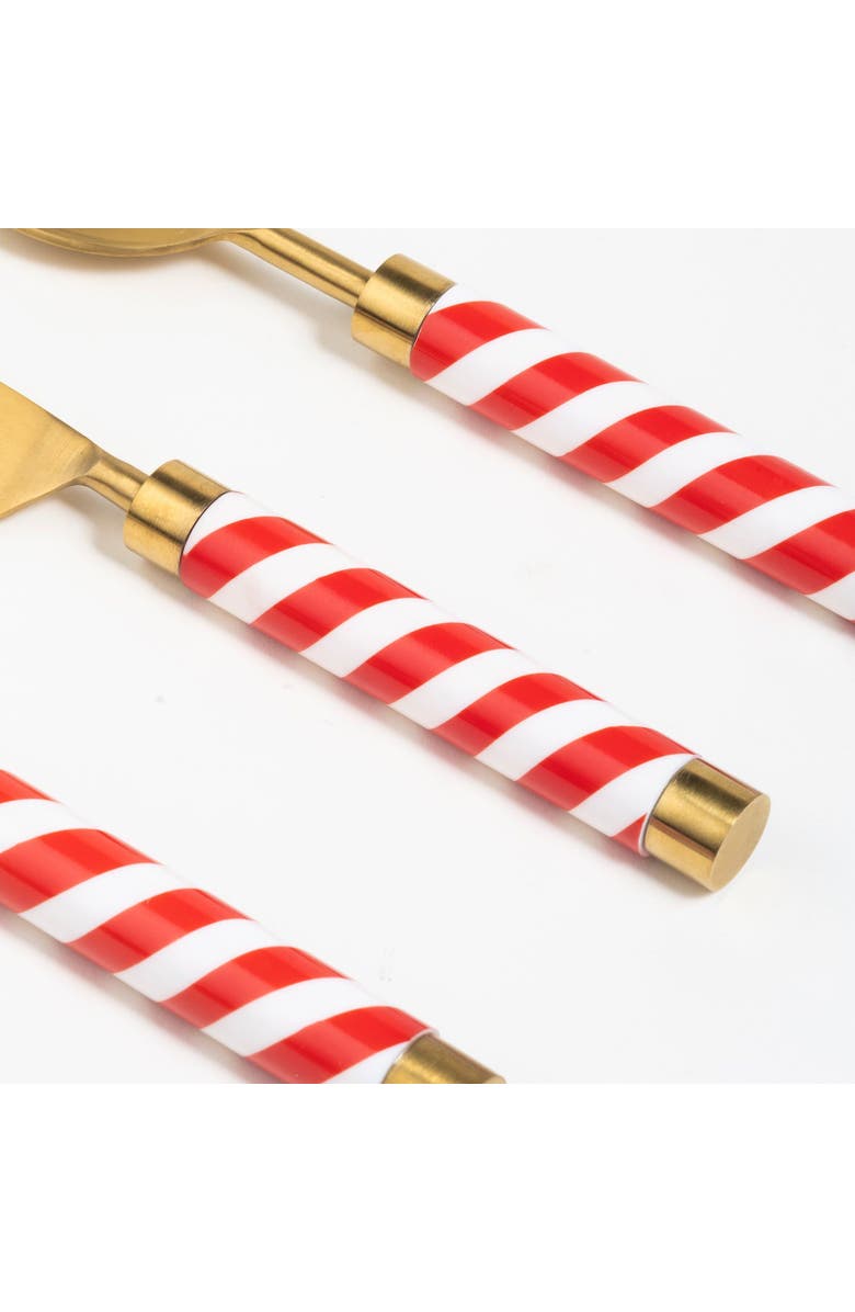 Zsa Zsa Zsu Rampur Set Of 3 Steel Cutlery Spiral, Alternate, color, Gold