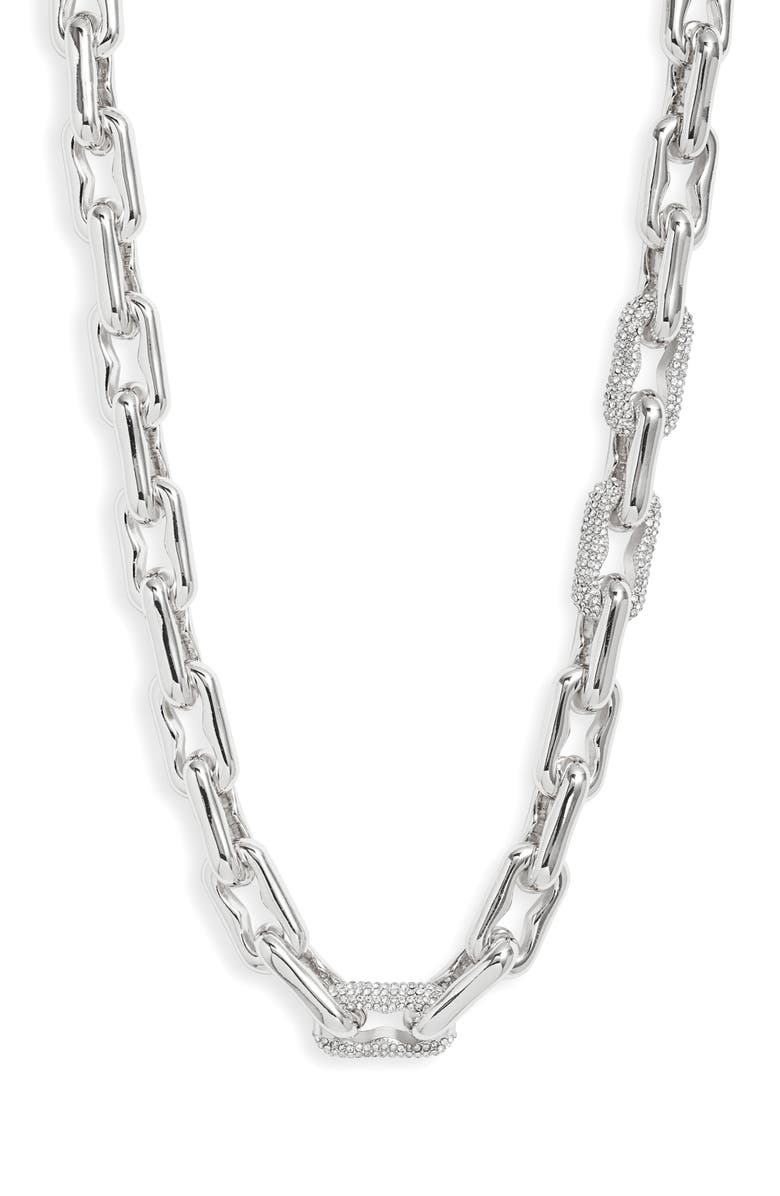 Open Edit Pavé Crystal Link Chain Necklace, Main, color,