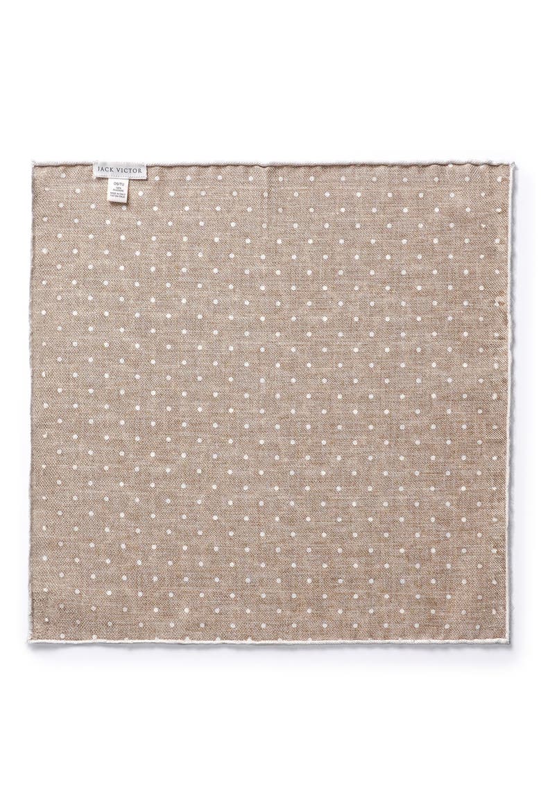 Selby Reversible Silk Pocket Square, Alternate, color, ECRU