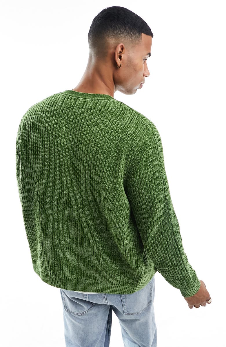 ASOS DESIGN Relaxed Chenille Cardigan, Alternate, color,