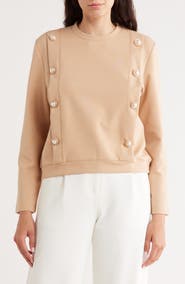 BLUEGREY Double Faux Pearl Pleated Top