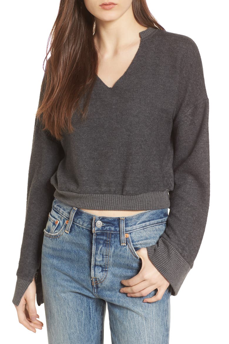 Bell Sleeve Sweater, Main, color, CHARCOAL