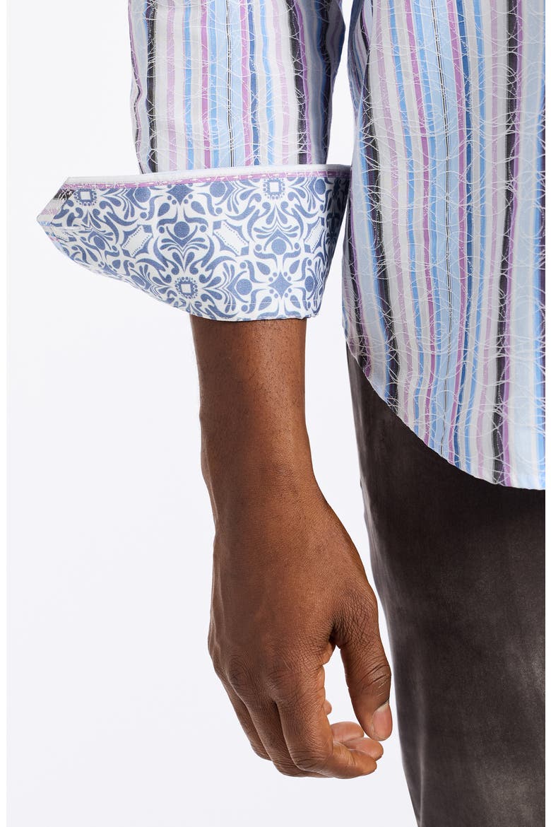 Drakeswood Stretch Cotton Button-Up Shirt, Alternate, color, BLUE MULTI