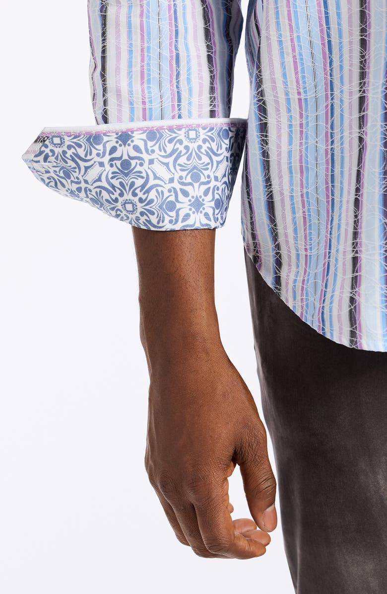 Robert Graham Drakeswood Stretch Cotton Button-Up Shirt, Alternate, color, Blue Multi