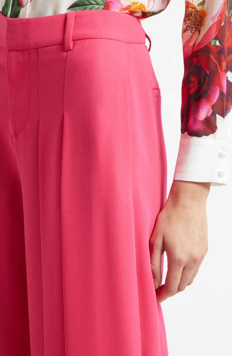 Alice + Olivia Blaire Pleated High Waist Wide Leg Pants, Alternate, color, Deep Pink