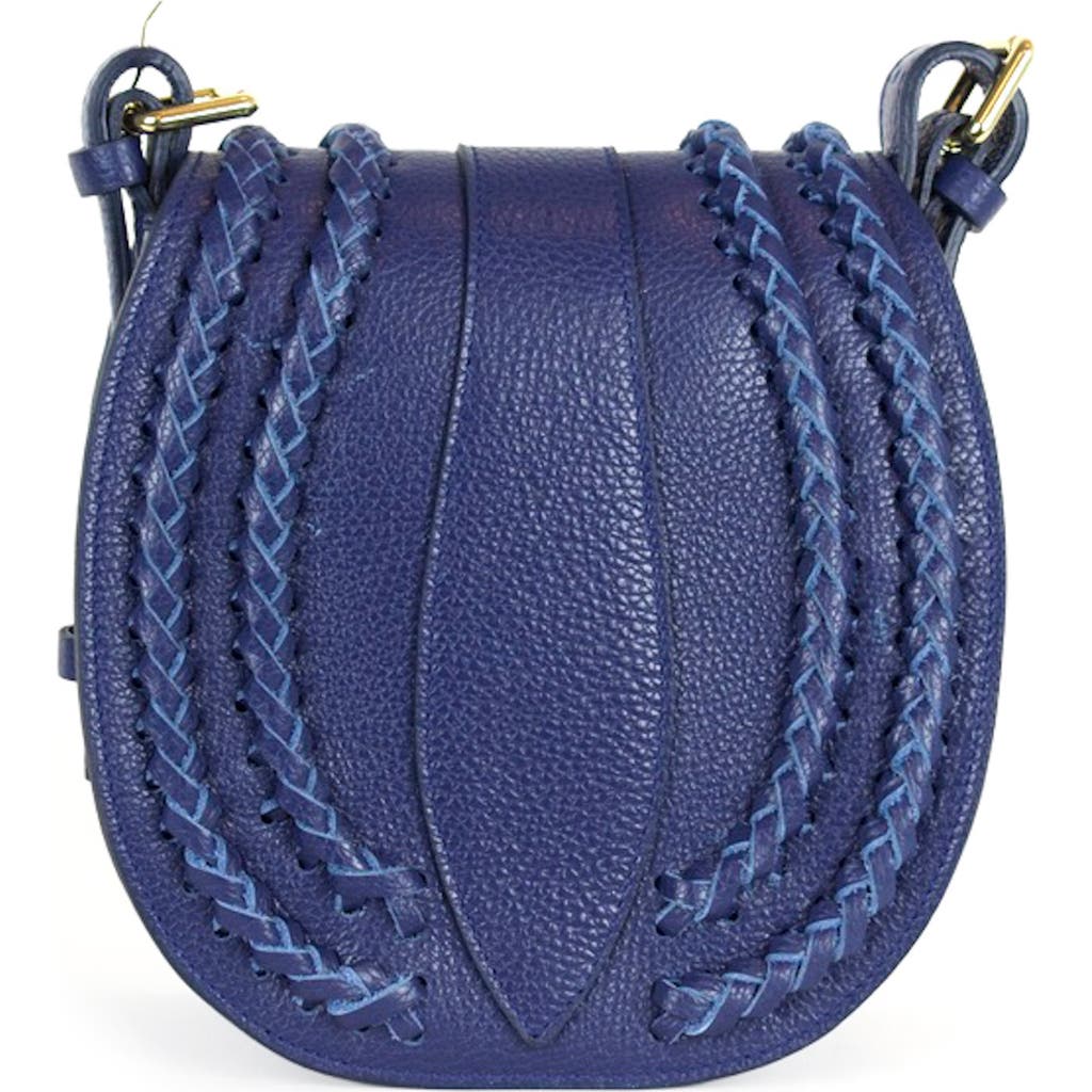 Persaman New York Daisy16 Braided Leather Crossbody In Blue