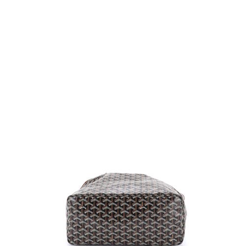Pre-owned Goyard Goyard Saint Louis Tote Coated Canvas Pm In Black