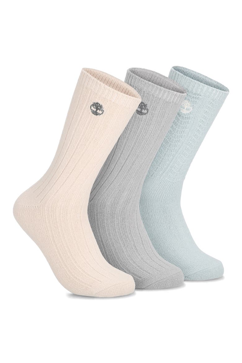 3-Pack Extra Soft Cable Crew Socks, Main, color, SILVER BLUE