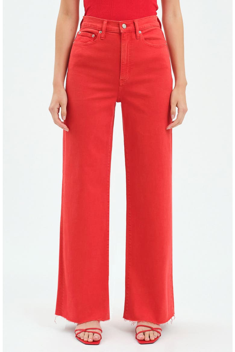 Far Out High Waist Wide Leg Jeans, Main, color, CHERRY