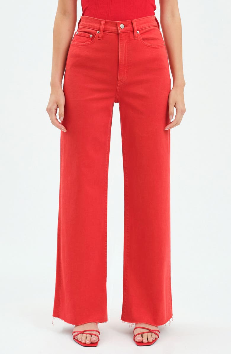 DAZE Far Out High Waist Wide Leg Jeans, Main, color, Cherry