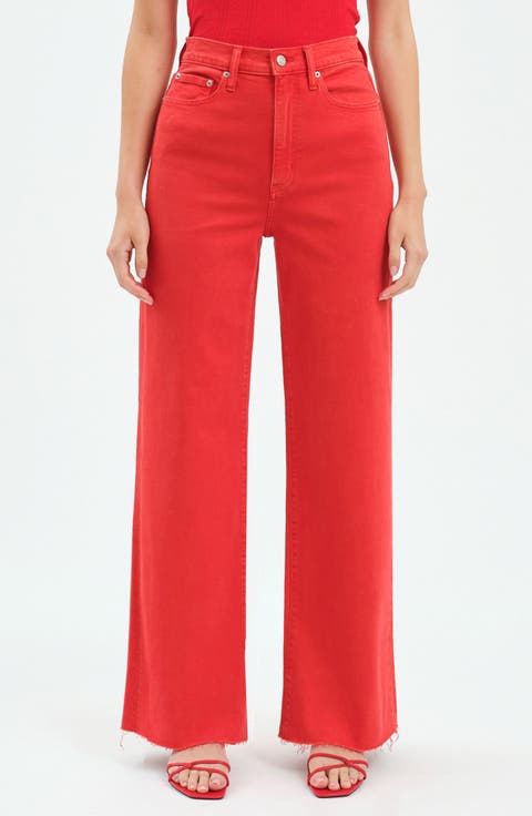 国内未入荷 STARTEXCEEDEND - Cyberpunk Red Wide-Leg Pants Wide-Leg Pants - Dark red - Ladies | H&M US