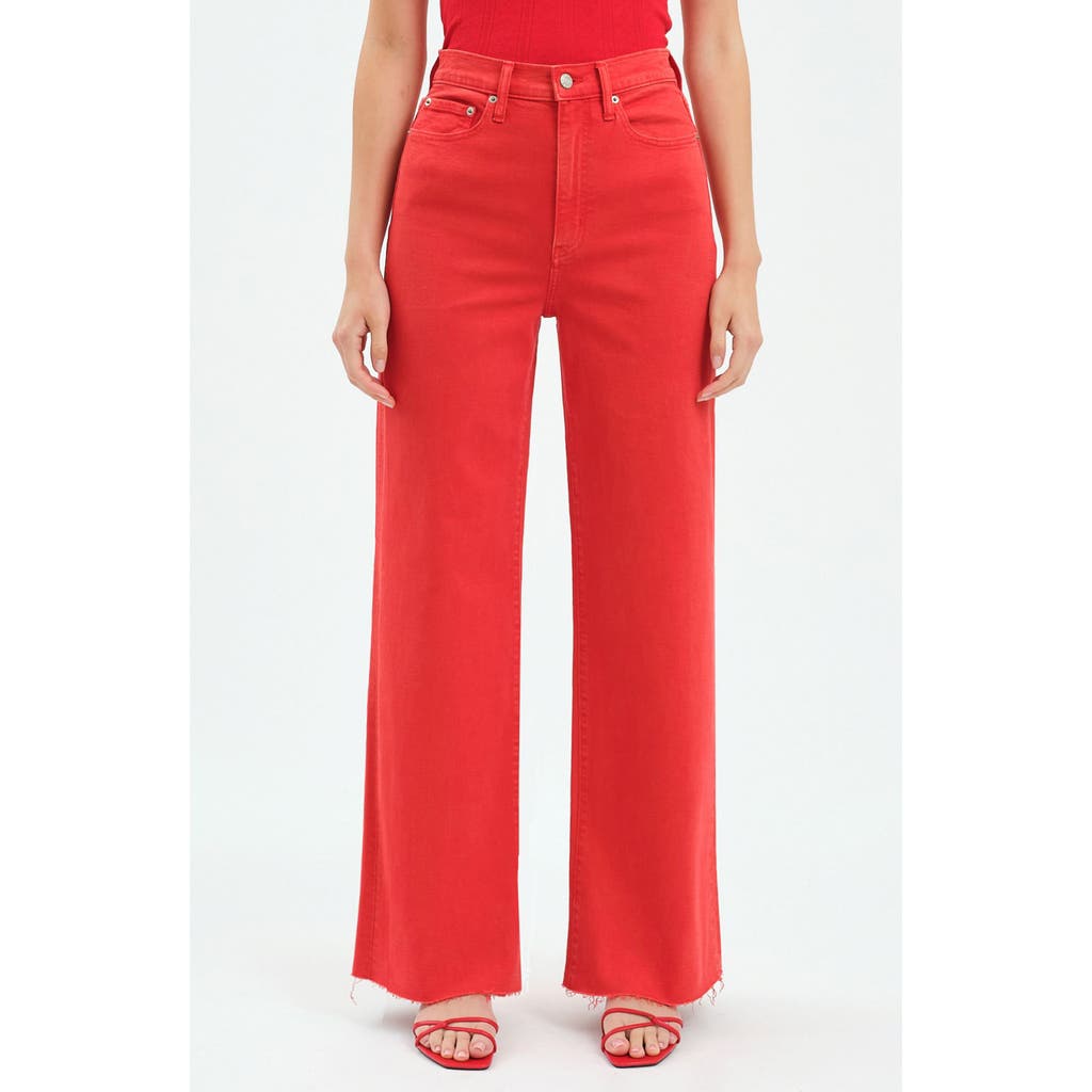 Daze Far Out High Waist Wide Leg Jeans In Cherry