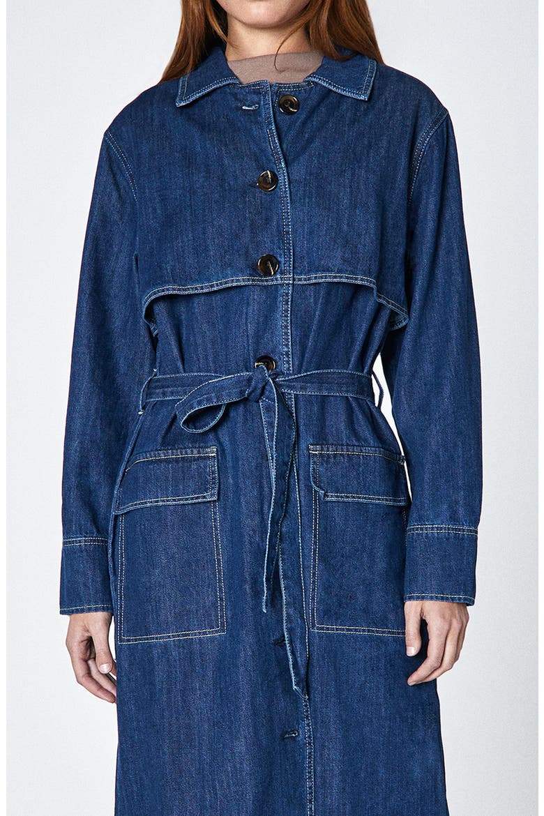 Suki Denim Trench Coat(Exhale), Alternate, color, EXHALE