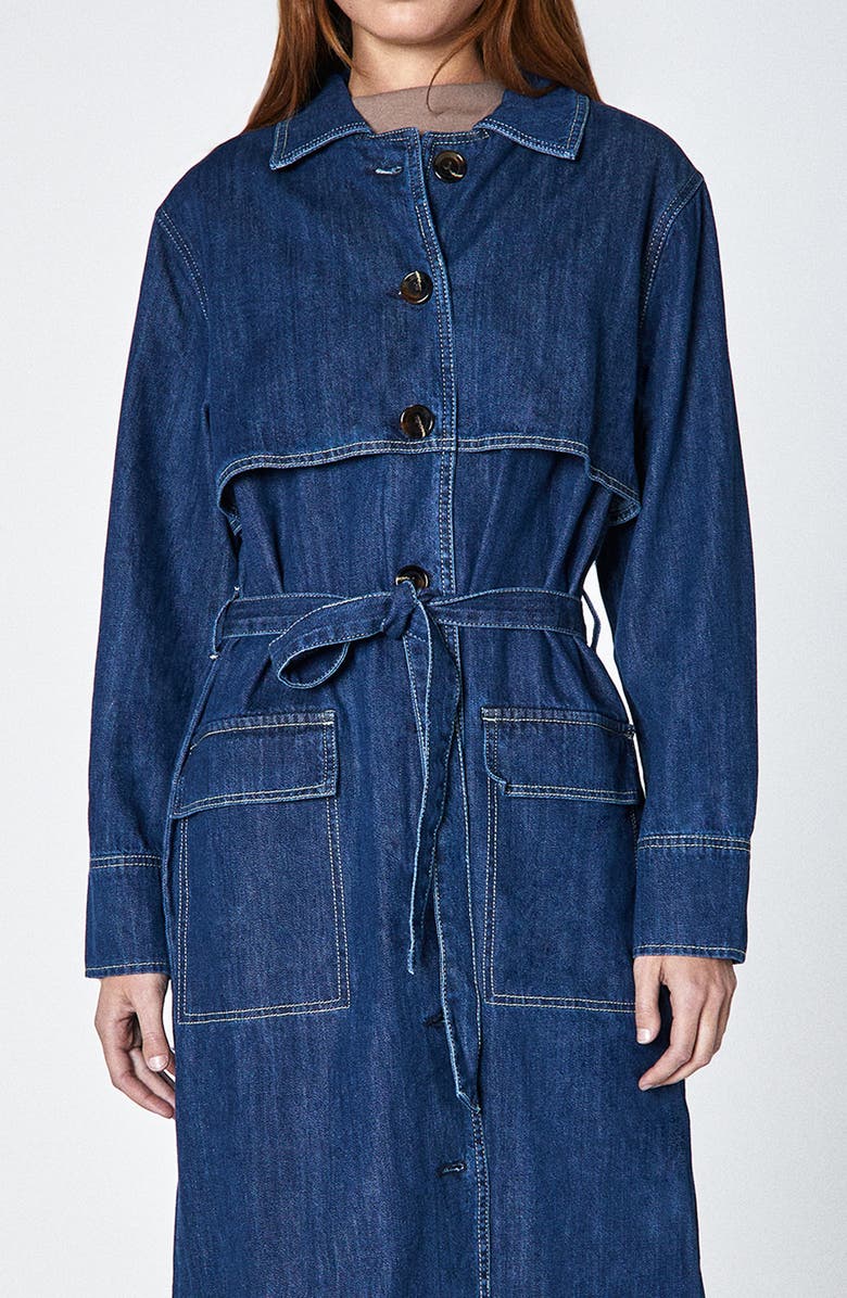 Unpublished Suki Denim Trench Coat, Alternate, color, Exhale