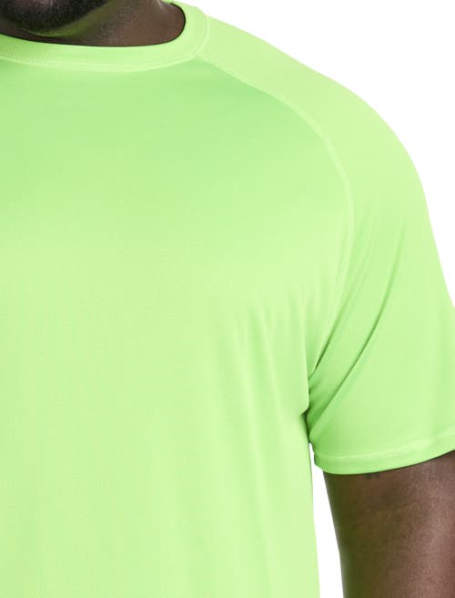 Harbor Bay By Dxl Big & Tall Swim Rash Guard T-shirt In Green Flash