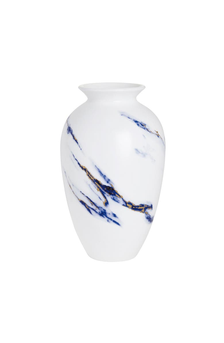 Prouna Marble Azure 9.5 Inch Urn Vase, Main, color, White