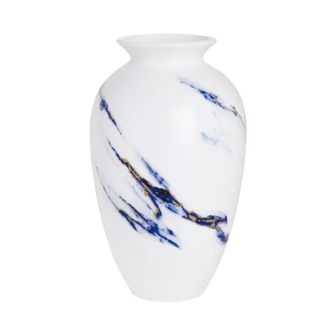 Marble Azure 9.5 Inch Urn Vase