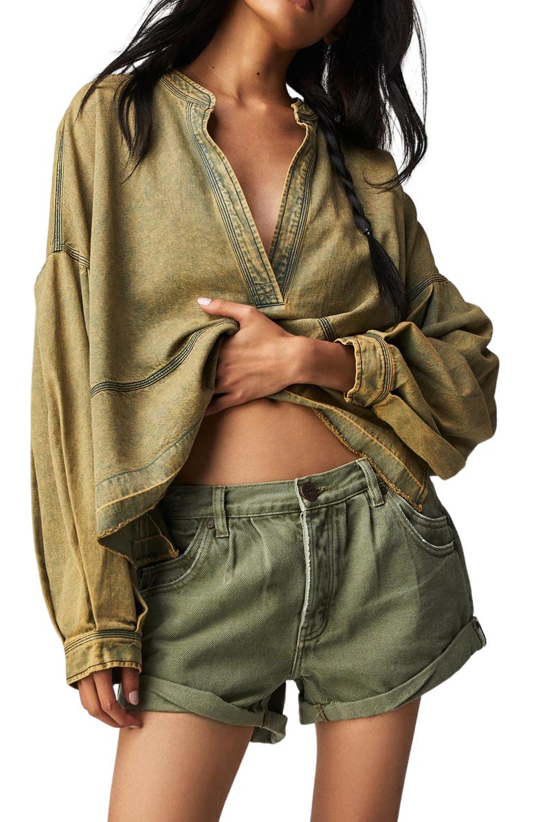 Free People Jude Oversize Boxy Denim Pullover, Main, color, 