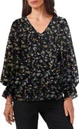 Chaus Floral Balloon Sleeve Top
