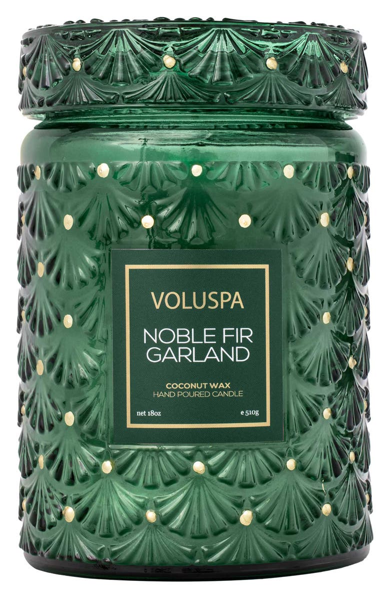 Voluspa Noble Fir Large Jar Candle, Main, color, Green