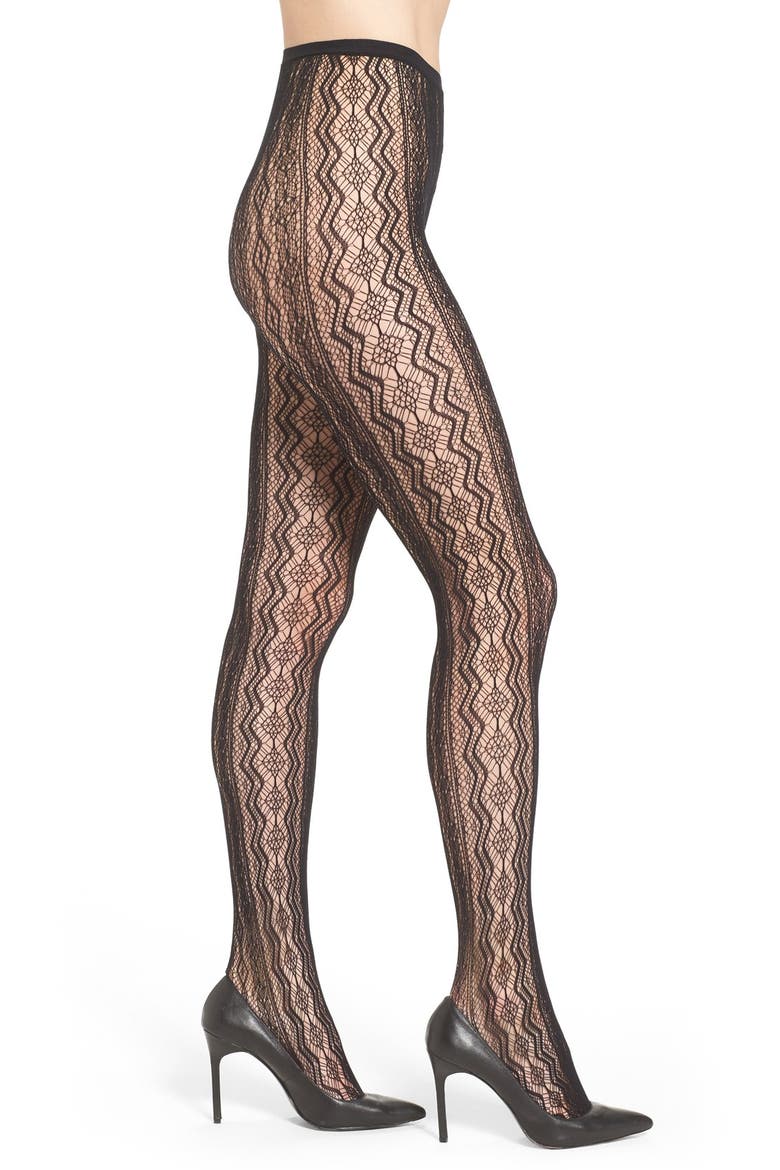 Vertical Diamond Net Tights, Main, color, BLACK